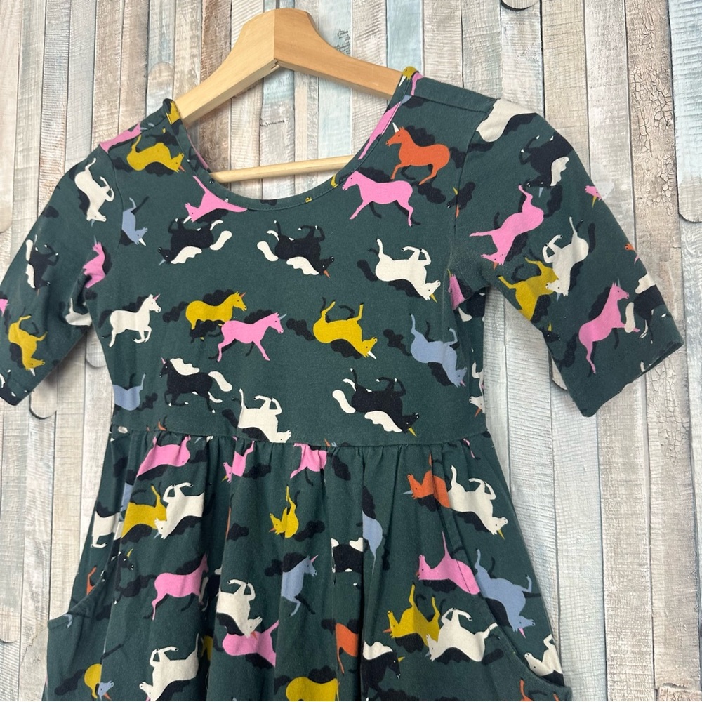 Hanna Andersson 10 Unicorn Print Super Soft Skater‎ Dress Cotton Stretch Knit